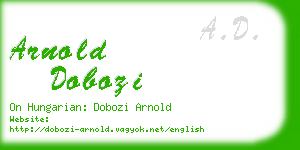 arnold dobozi business card